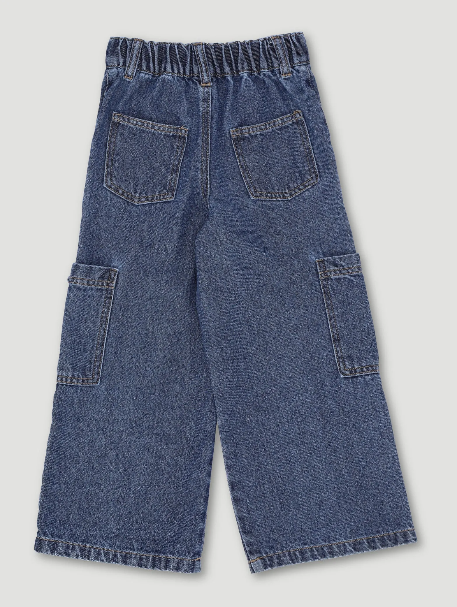 Pre-Girls Bow Cargo Wideleg Denim - Mid Blue sold by Edgars product image thumbnail 2