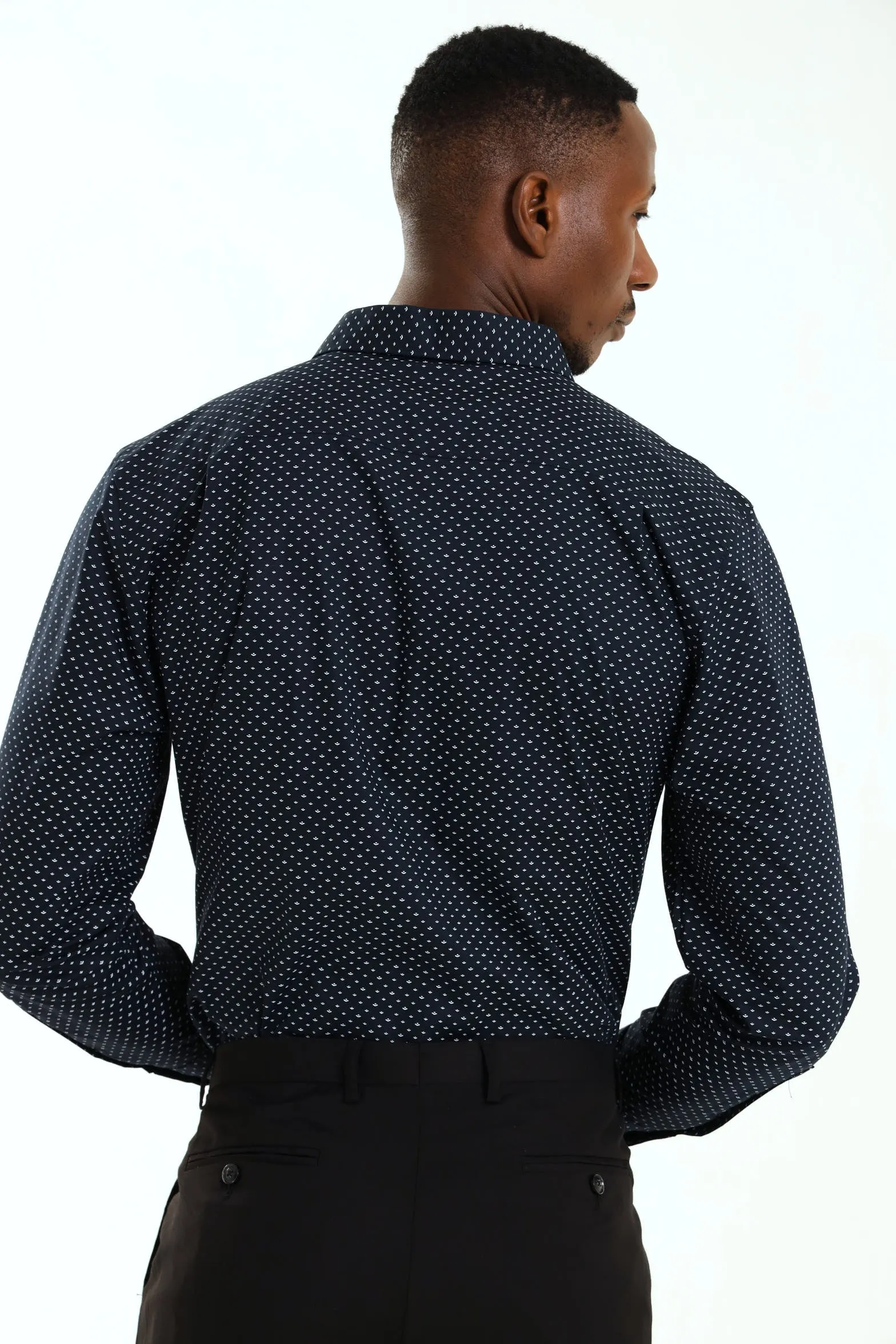 Regular Ditsy Abstract Printed Shirt - Navy/White sold by Edgars product image thumbnail 4