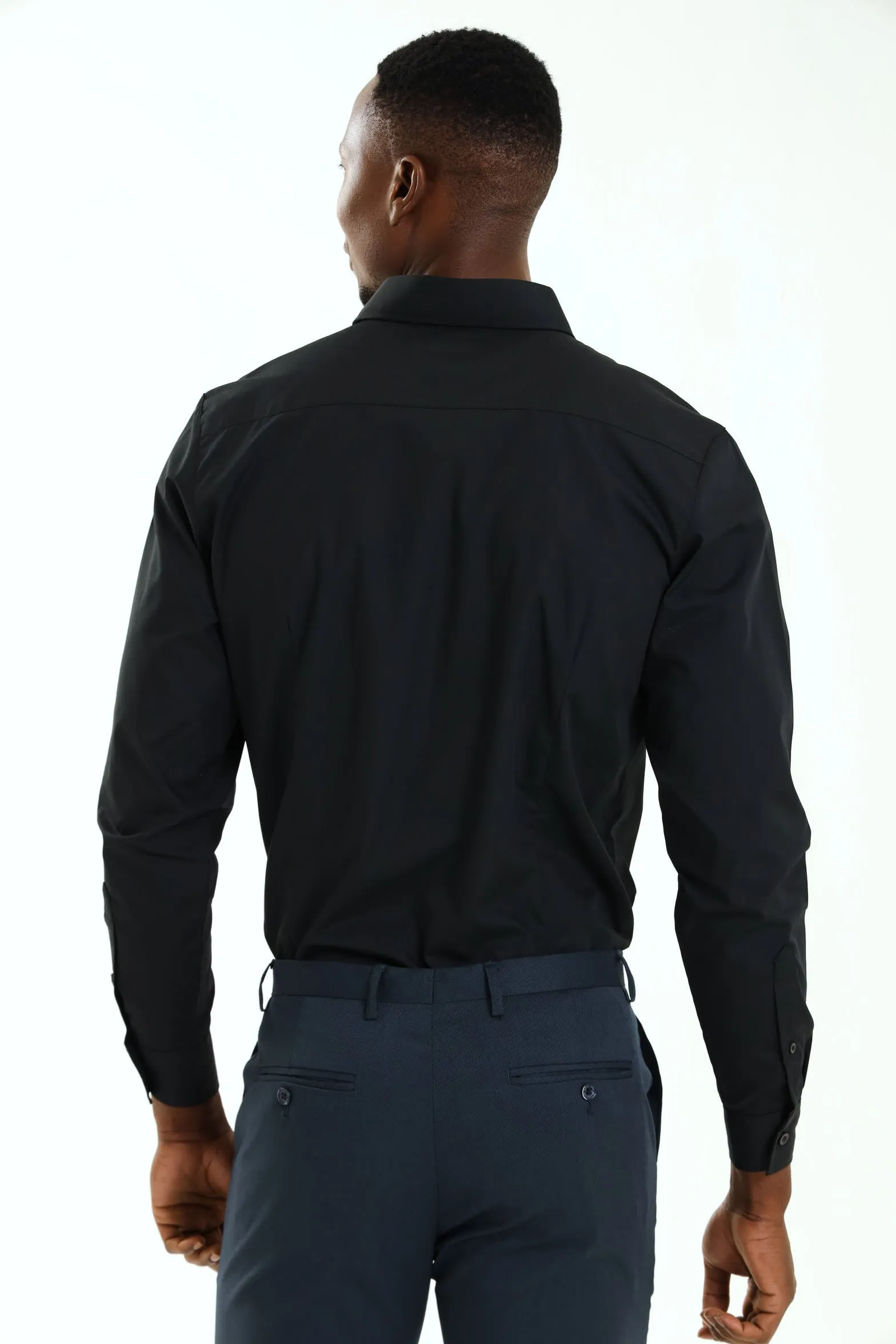 Slim Easy Care Long Sleeve Shirt - Black sold by Edgars product image thumbnail 4