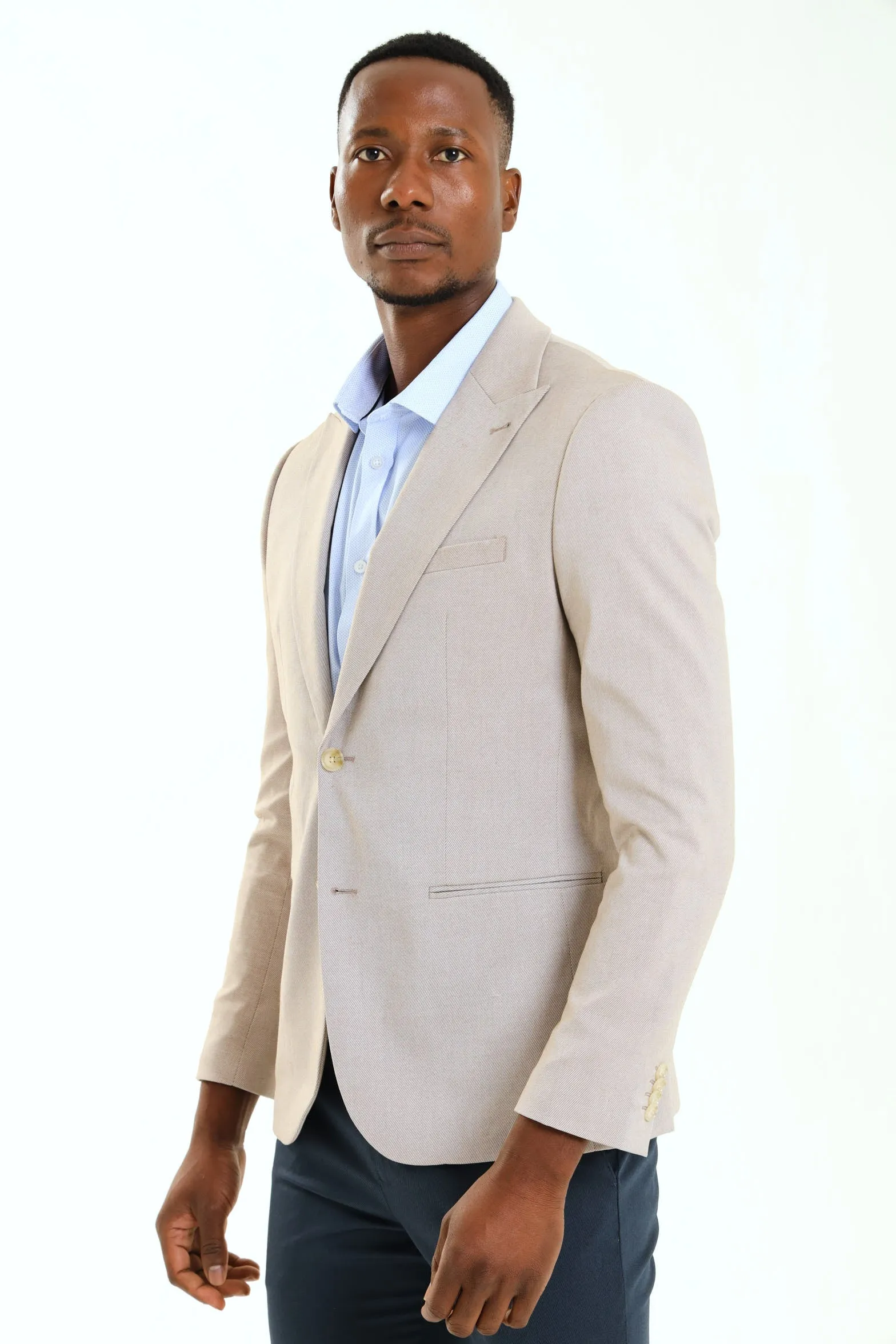 Slim Twill Suit Jacket - Natural sold by Edgars product image thumbnail 3
