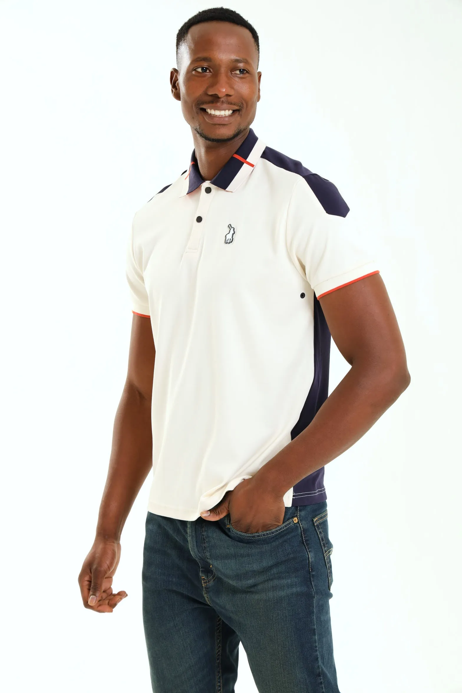 Thando Colour Block Sport Golfer - White/Navy sold by Edgars product image thumbnail 3