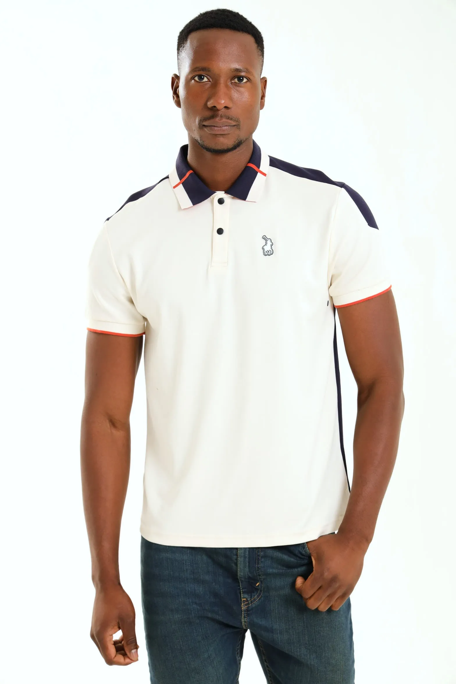 Thando Colour Block Sport Golfer - White/Navy sold by Edgars