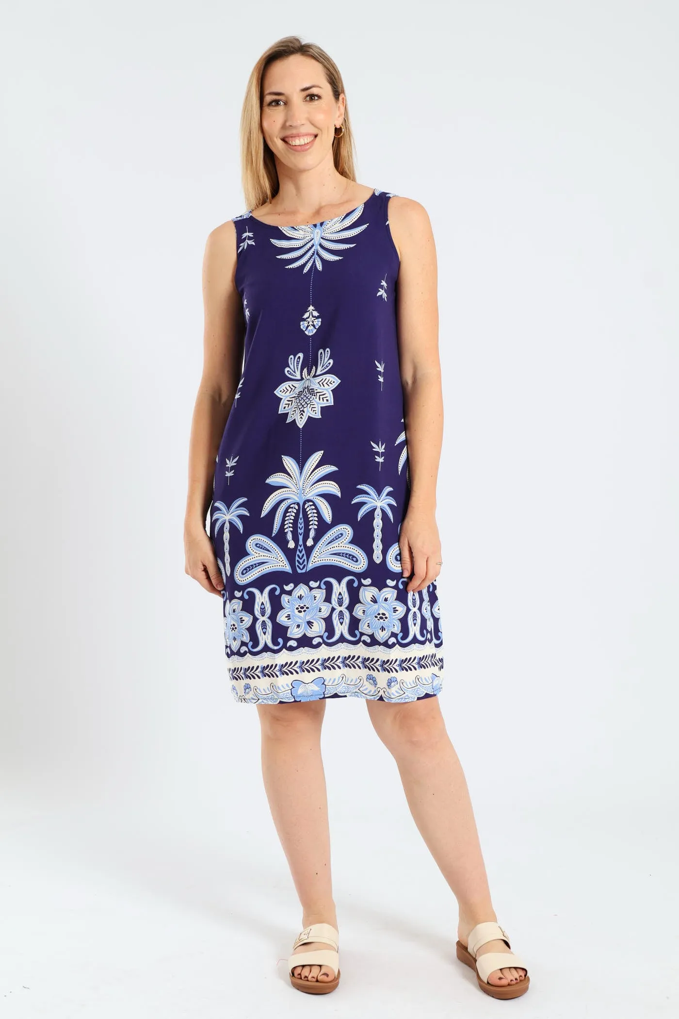Printed Border Shift Dress - Navy/White sold by Edgars product image thumbnail 2