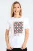 Mind Body Soul Geometric Floral Frame Foil Tee - White sold by Edgars