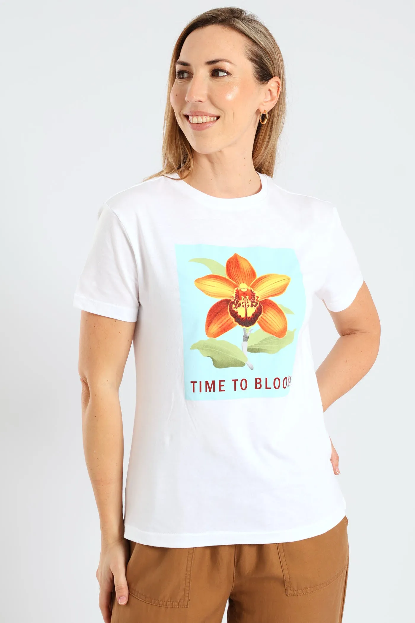 Orchid Flower Tee - White sold by Edgars