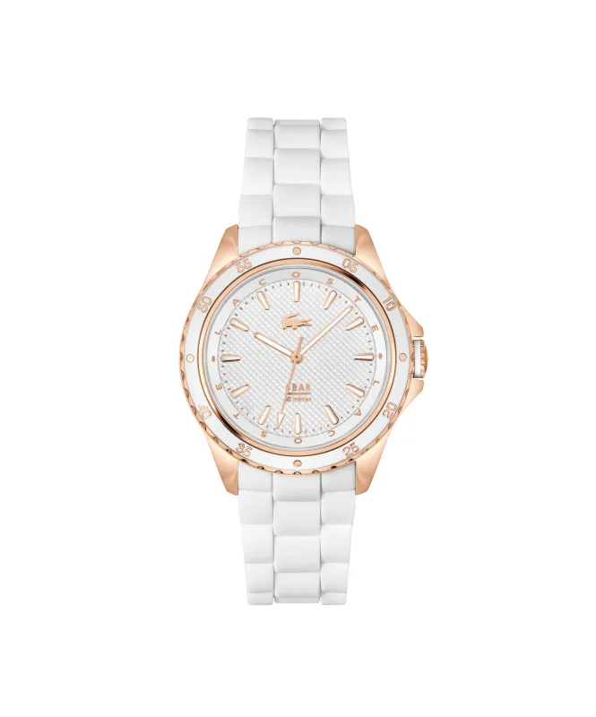 Santorini CG Ionic Plated Stainless Steel Case With White Silicone Strap sold by Edgars