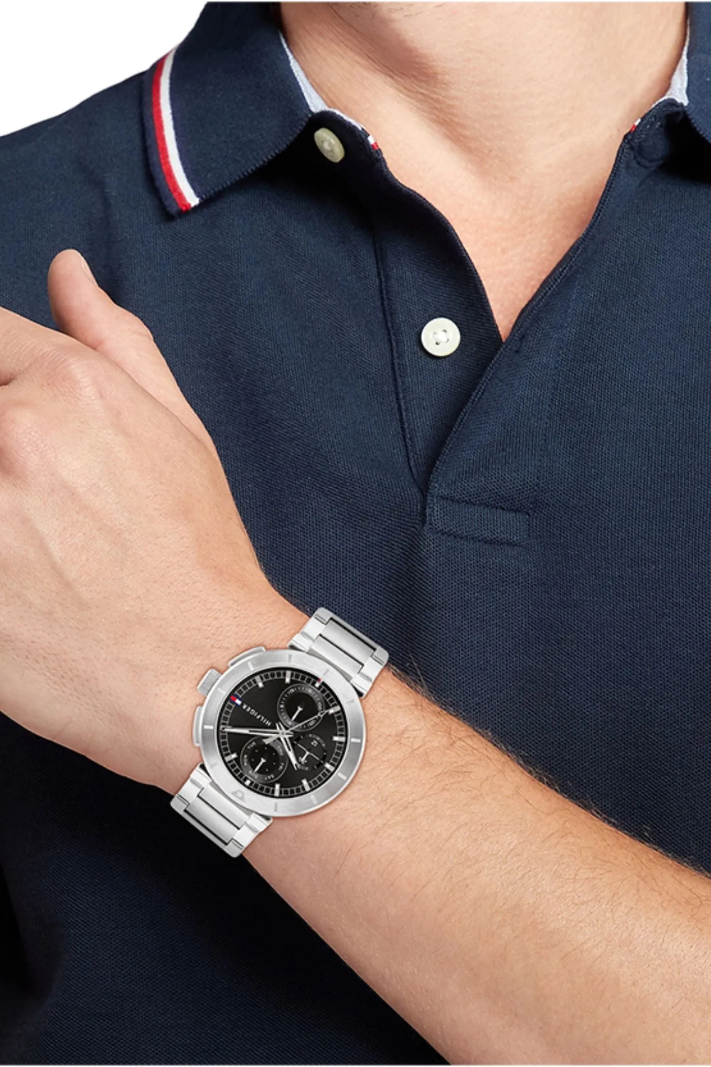 Lorenzo Black Dial Stainless Steel Watch - Silver sold by Edgars product image thumbnail 2