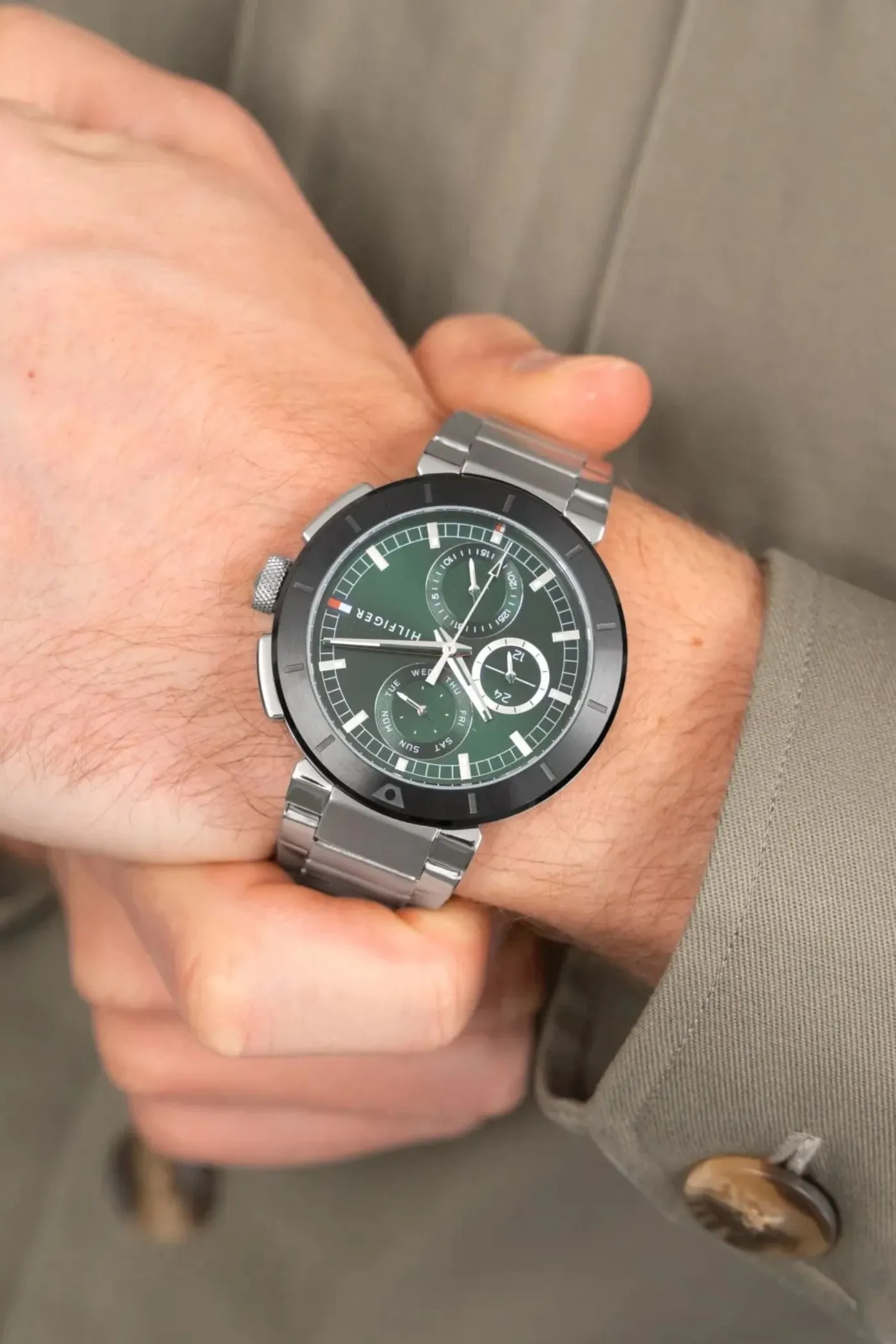 Lorenzo Green Dial Stainless Steel Watch - Silver sold by Edgars product image thumbnail 2