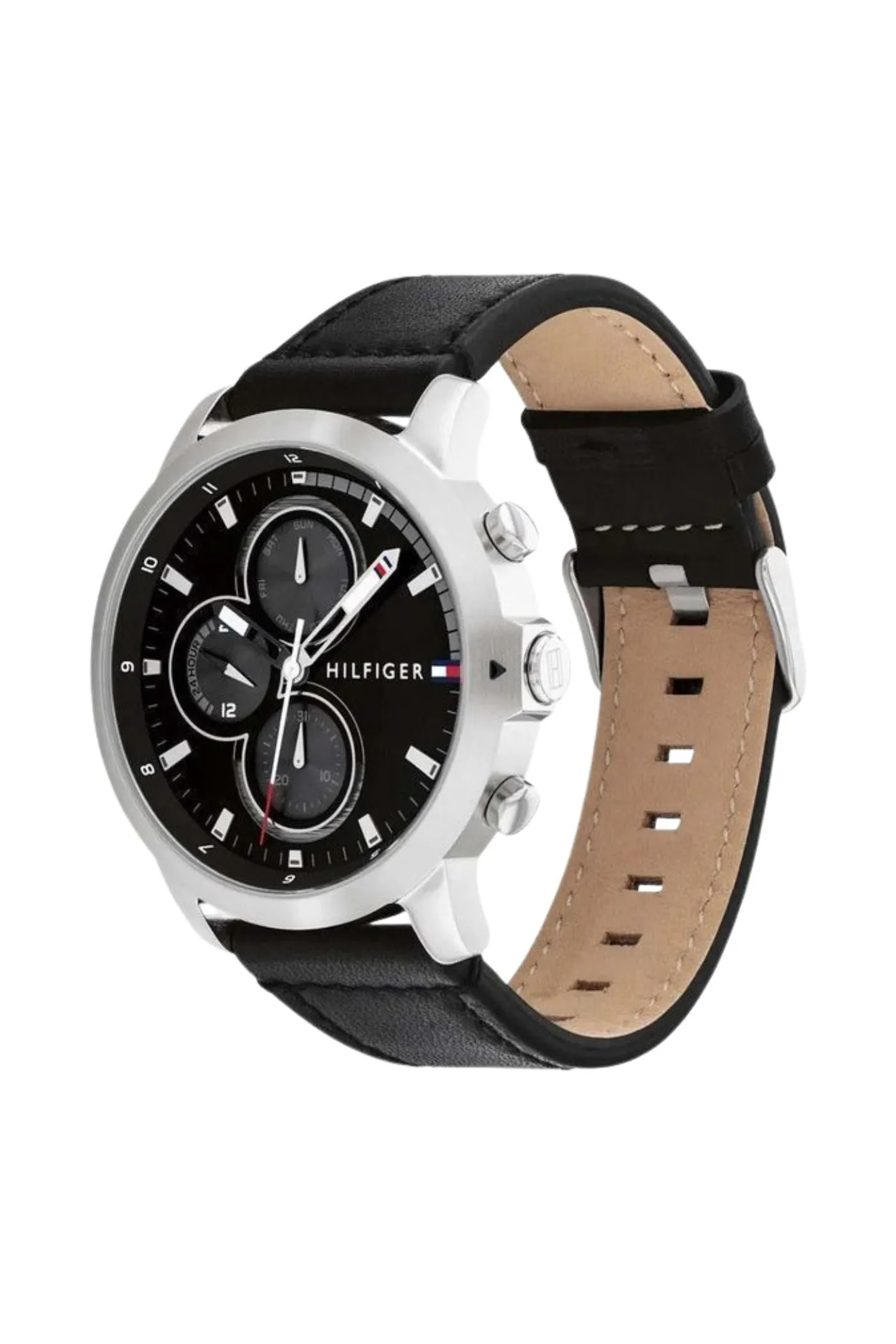 Jameson Mens Leather Strap Multifunction Black Dial Quartz Watch - Black sold by Edgars product image thumbnail 3