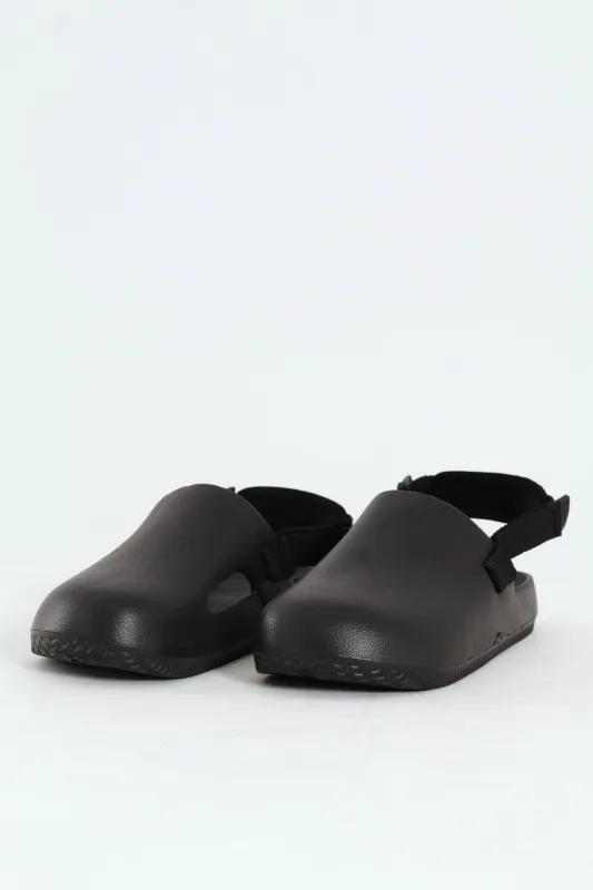Closed Toe Moulded Clog With Backstrap - Black sold by Edgars 