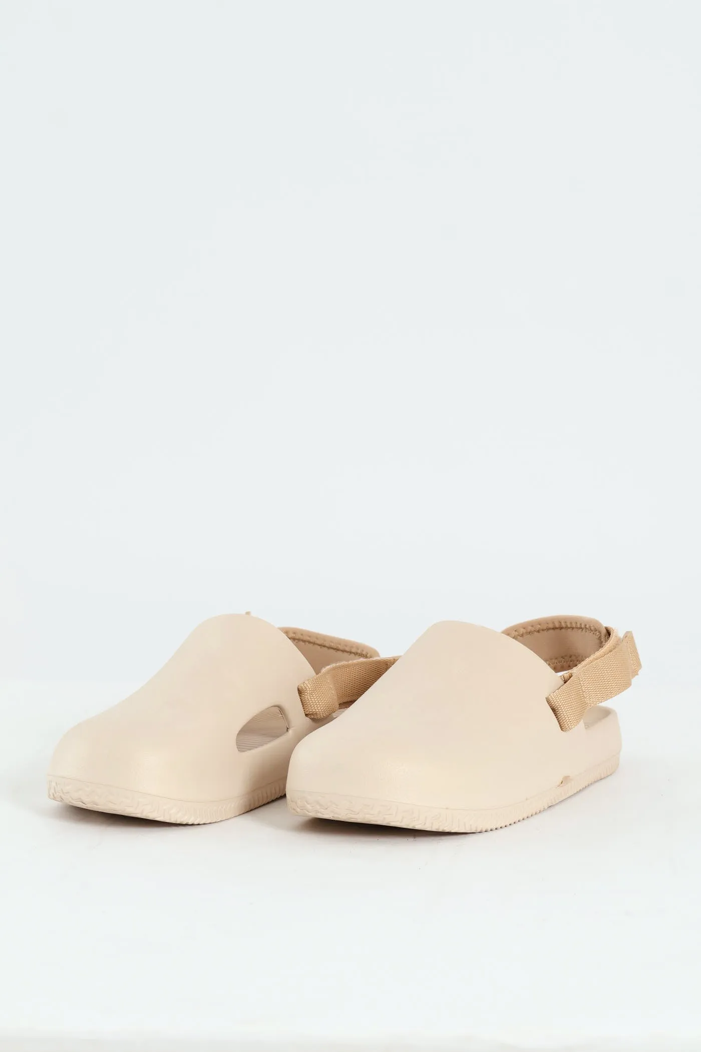 Closed Toe Moulded Clog With Backstrap - Stone sold by Edgars