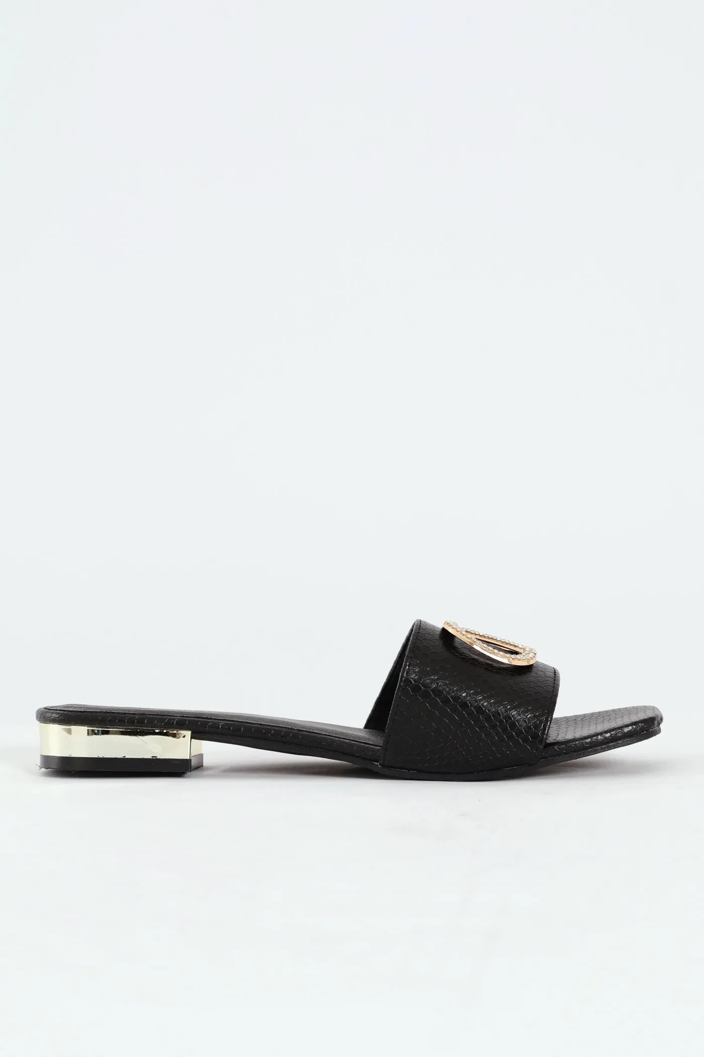 Single Band Low Block Heeled Sandal With Trim - Black sold by Edgars product image thumbnail 3