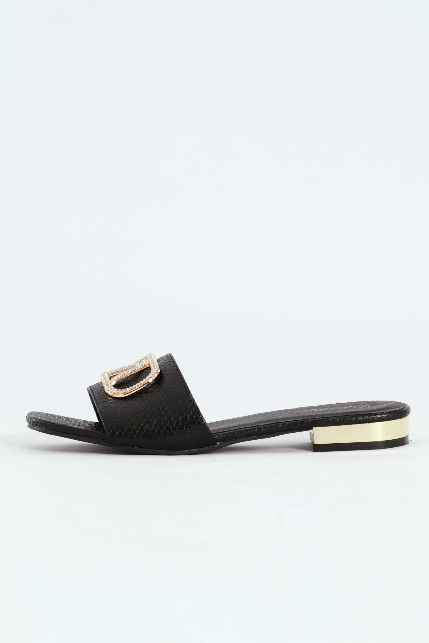Single Band Low Block Heeled Sandal With Trim - Black sold by Edgars product image thumbnail 4