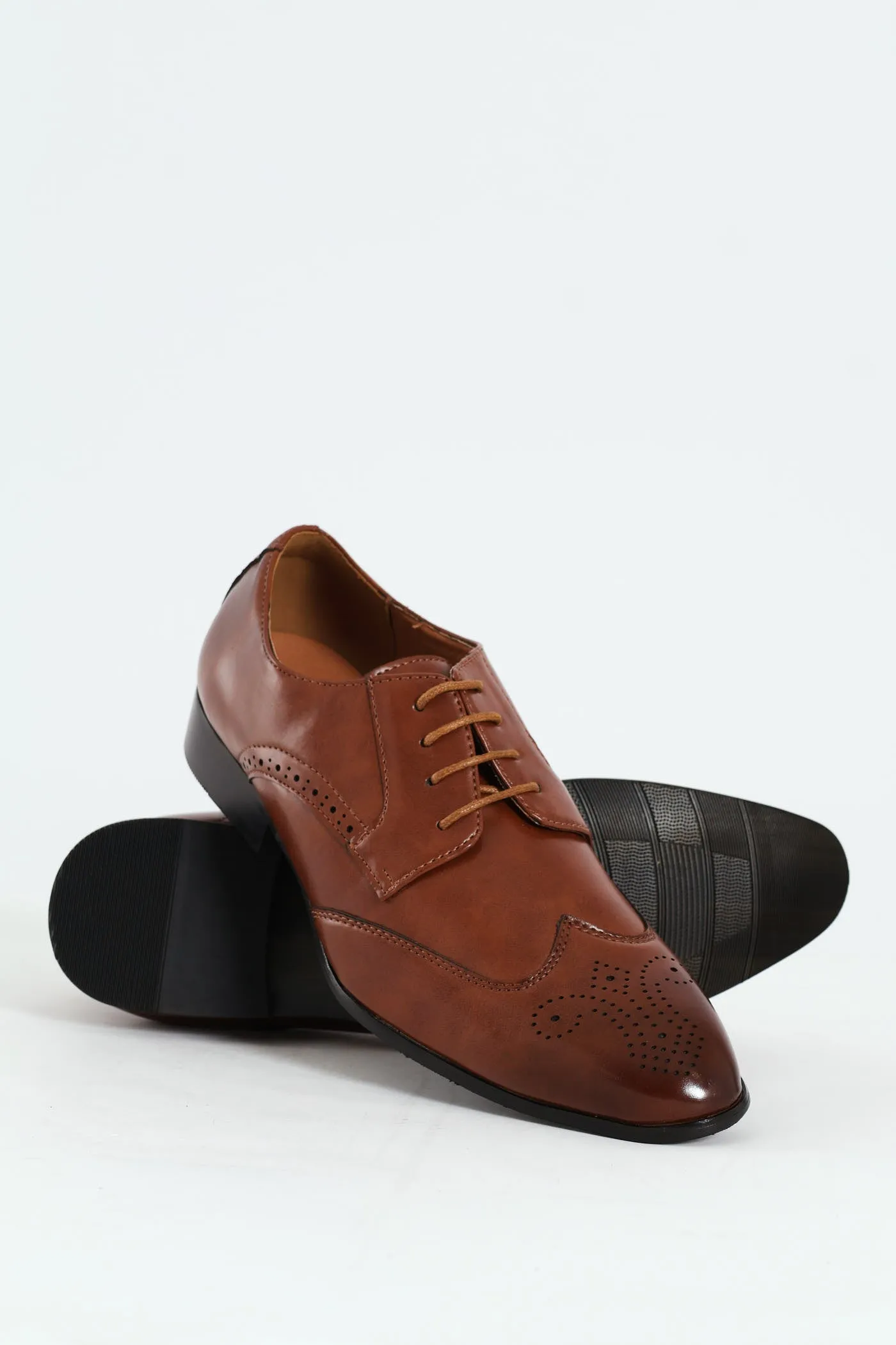 Stitched Wing Detail Lace Up Derby Shoe - Tan sold by Edgars