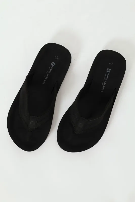 Pu Upper Wide Vamp Sandal - Black sold by Edgars