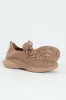 Basic Fly Knit Lace Up Slip On Sneaker - Taupe sold by Edgars