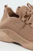 Basic Fly Knit Lace Up Slip On Sneaker - Taupe sold by Edgars