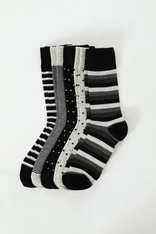 5 Pack Anklet Socks - Black/Grey sold by Edgars