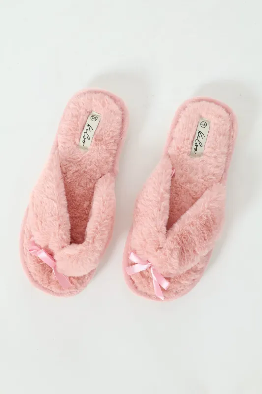 Plush Thong Slipper - Blush sold by Edgars
