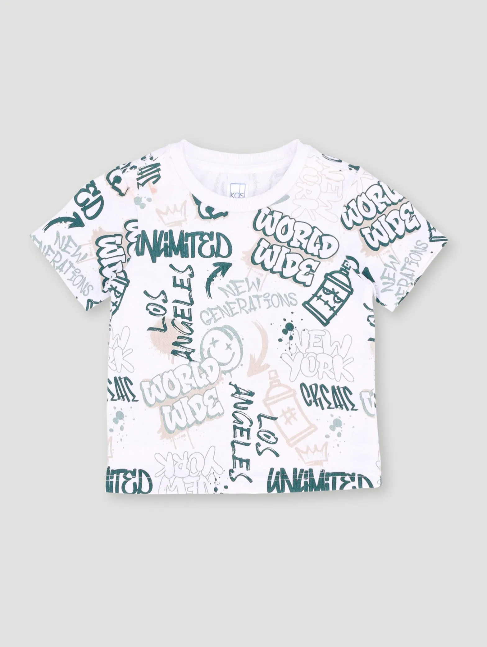 Pre-Boys Graffiti Fleece Crew Tee - Multi sold by Edgars