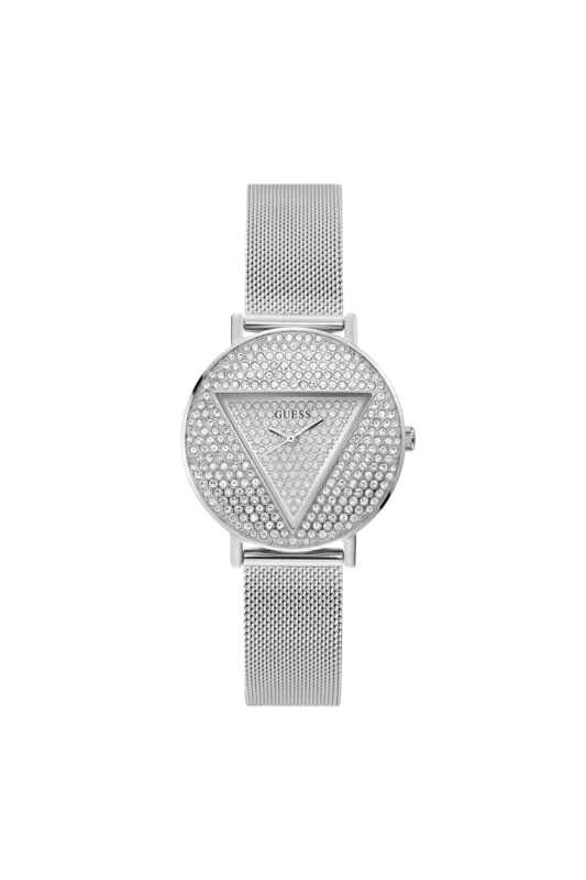 Silver Case With Crystals Sun Glitz Logo Dial Watch - Silver sold by Edgars