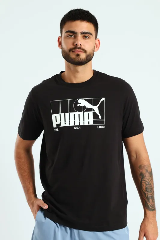 Graphic No.1 Logo Tee - Black sold by Edgars