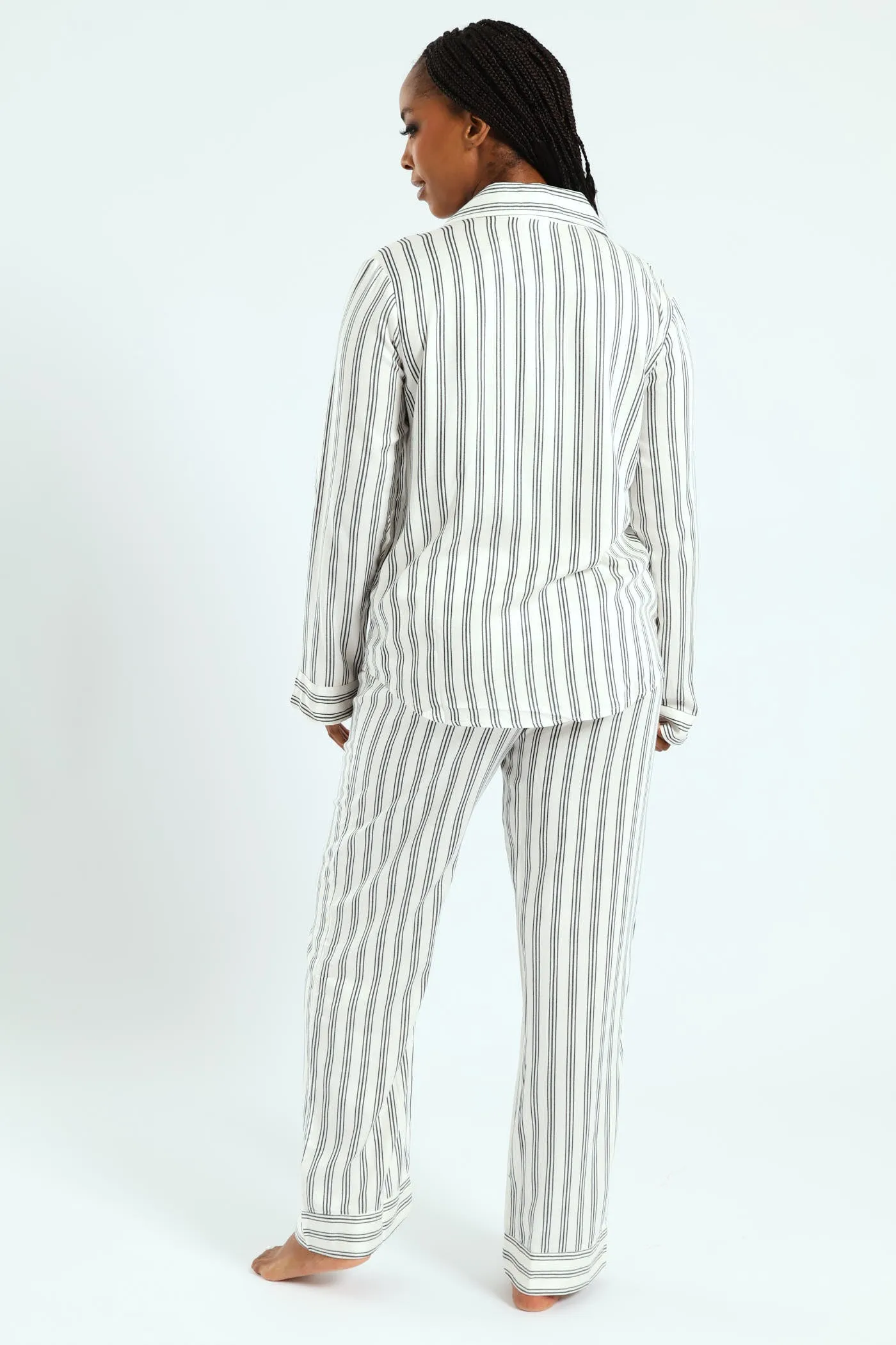 Button Through Stripe Top & Pant Set - Black/White sold by Edgars product image thumbnail 5