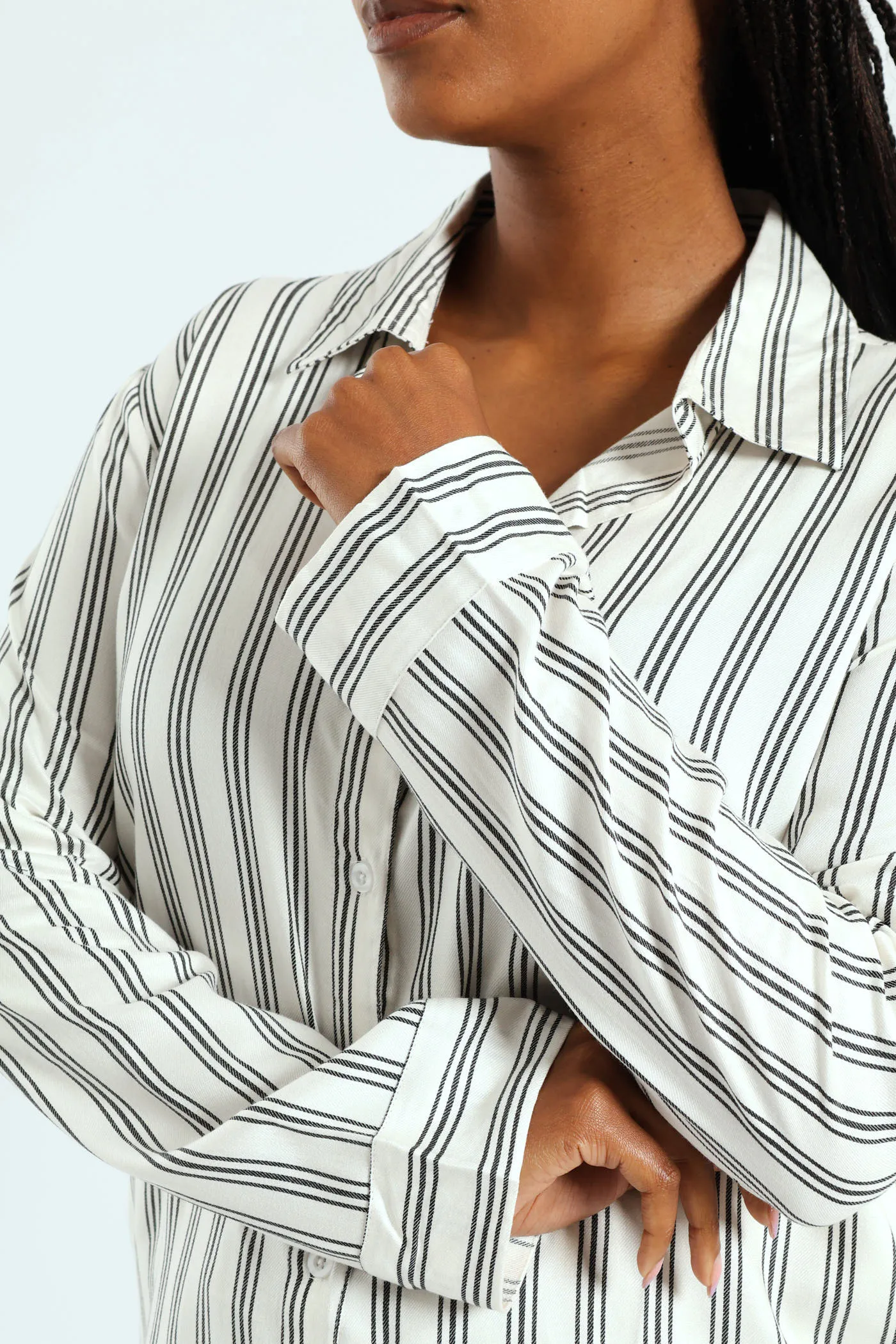Button Through Stripe Top & Pant Set - Black/White sold by Edgars product image thumbnail 2