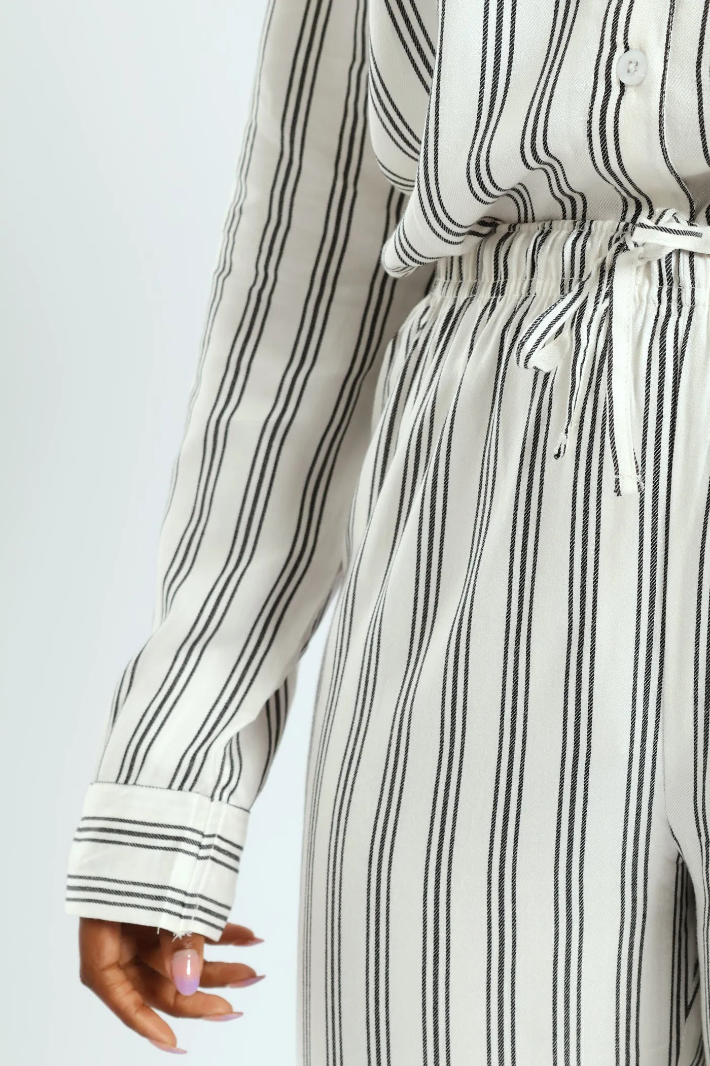 Button Through Stripe Top & Pant Set - Black/White sold by Edgars product image thumbnail 3