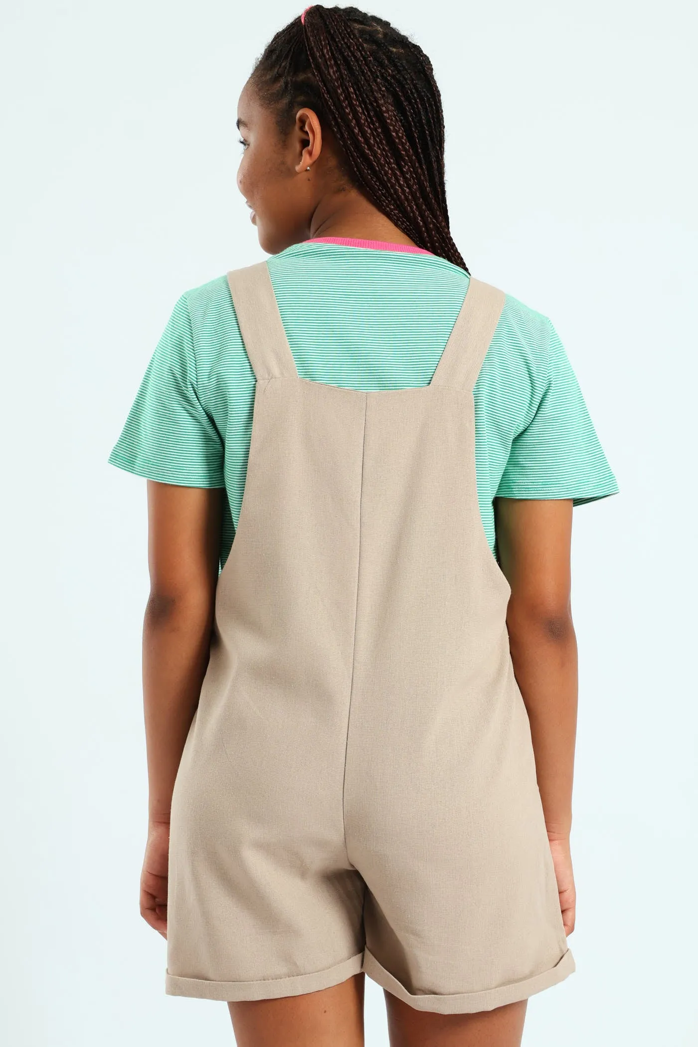 Girls Linen Dungaree - Stone sold by Edgars product image thumbnail 2