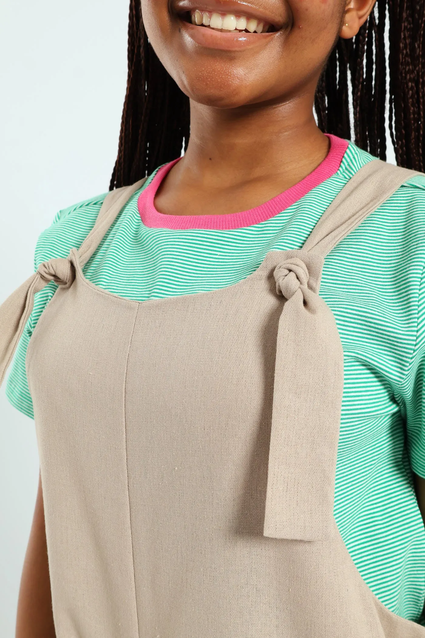 Girls Linen Dungaree - Stone sold by Edgars product image thumbnail 3