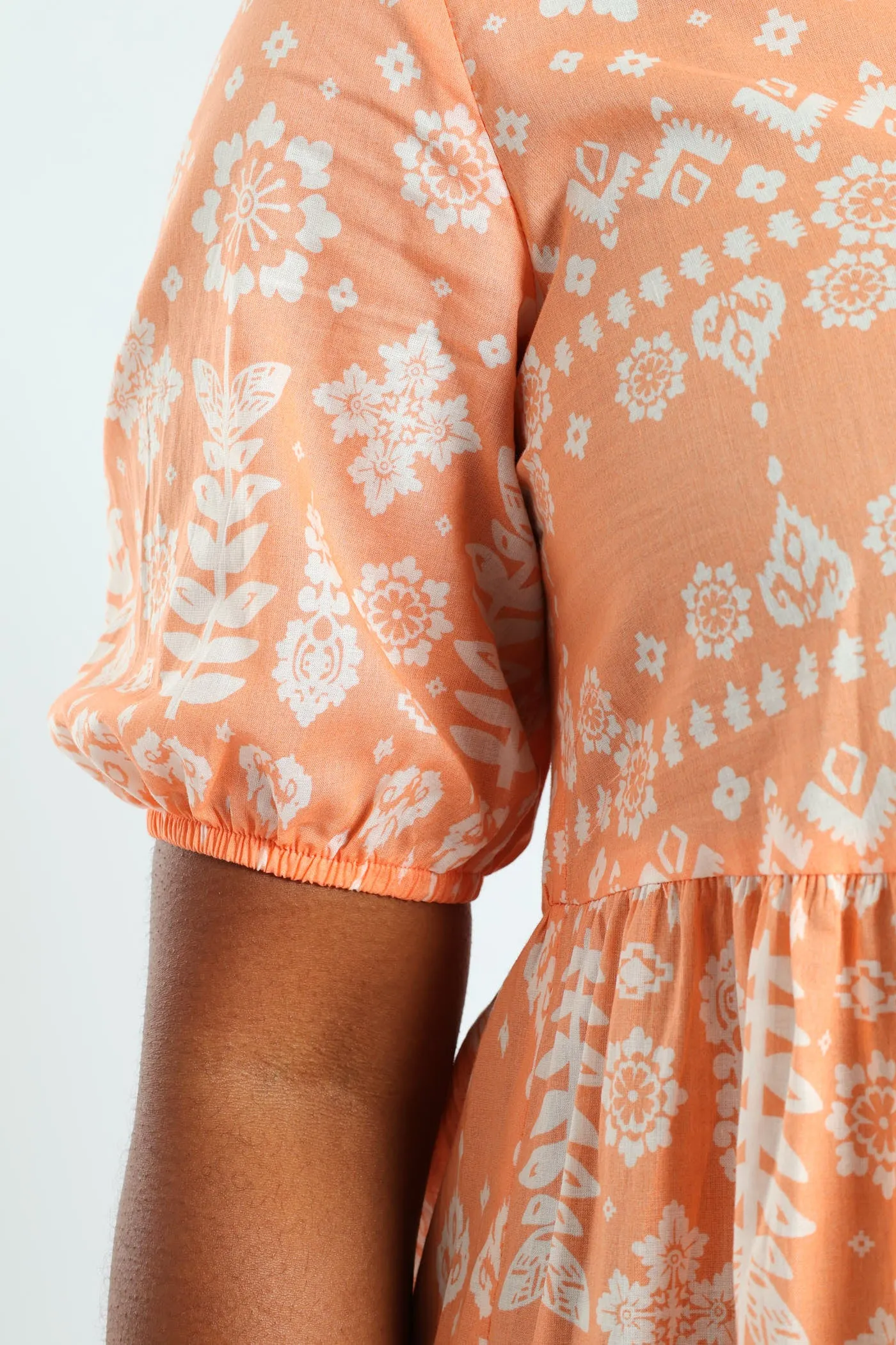 Frill Neck & Tie Swing Mini Dress - Coral sold by Edgars product image thumbnail 2