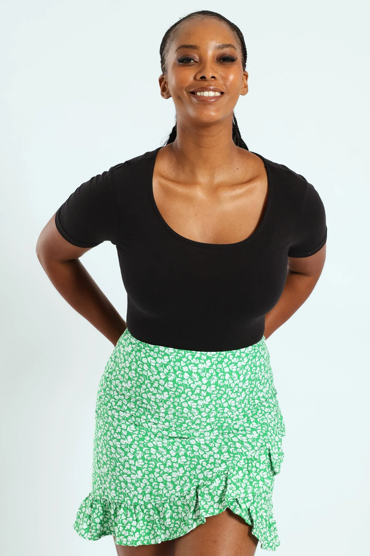 Scoop Neck Bodysuit - Black sold by Edgars