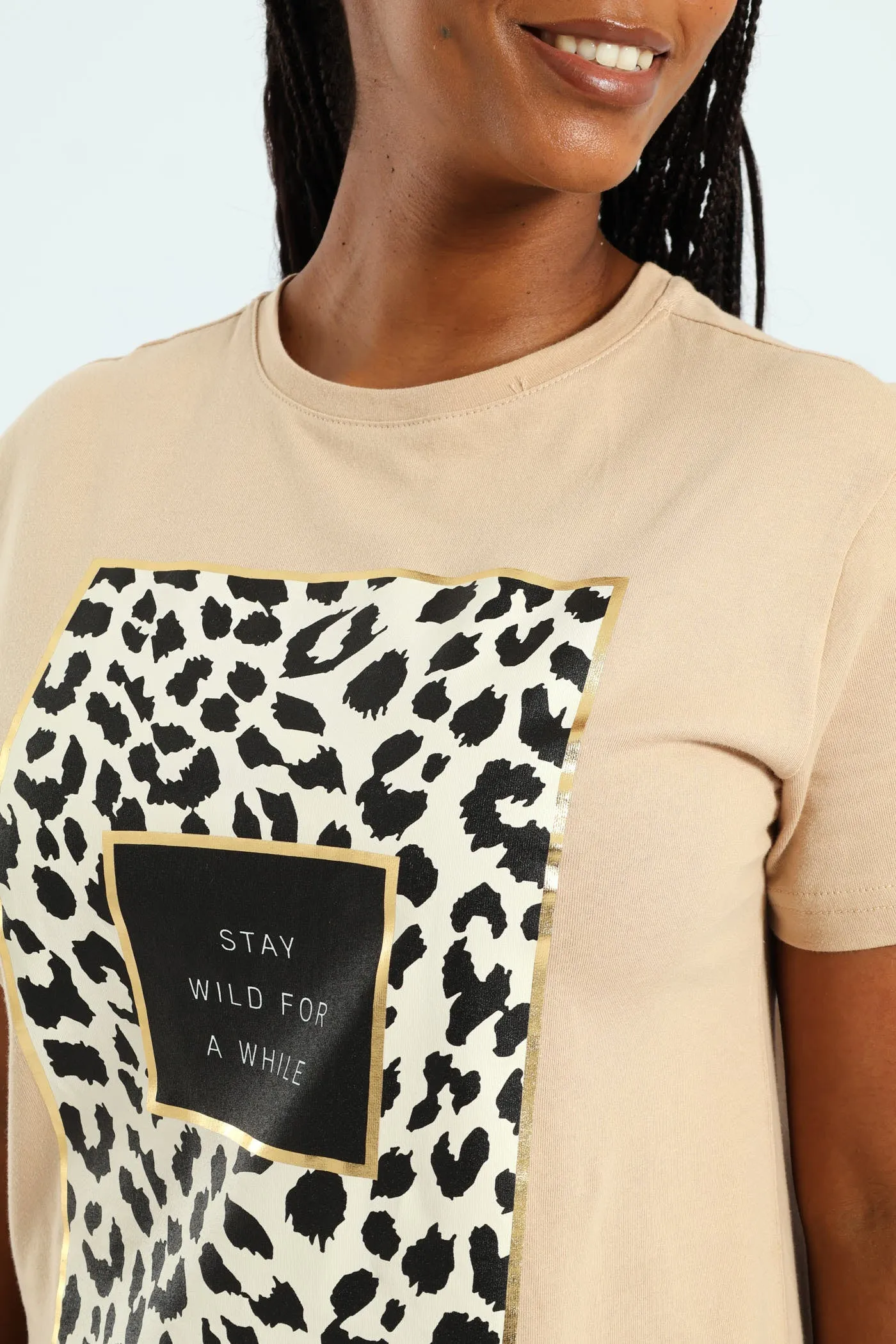 Stay Wild Leopard Frame Tee - Tan sold by Edgars product image thumbnail 2