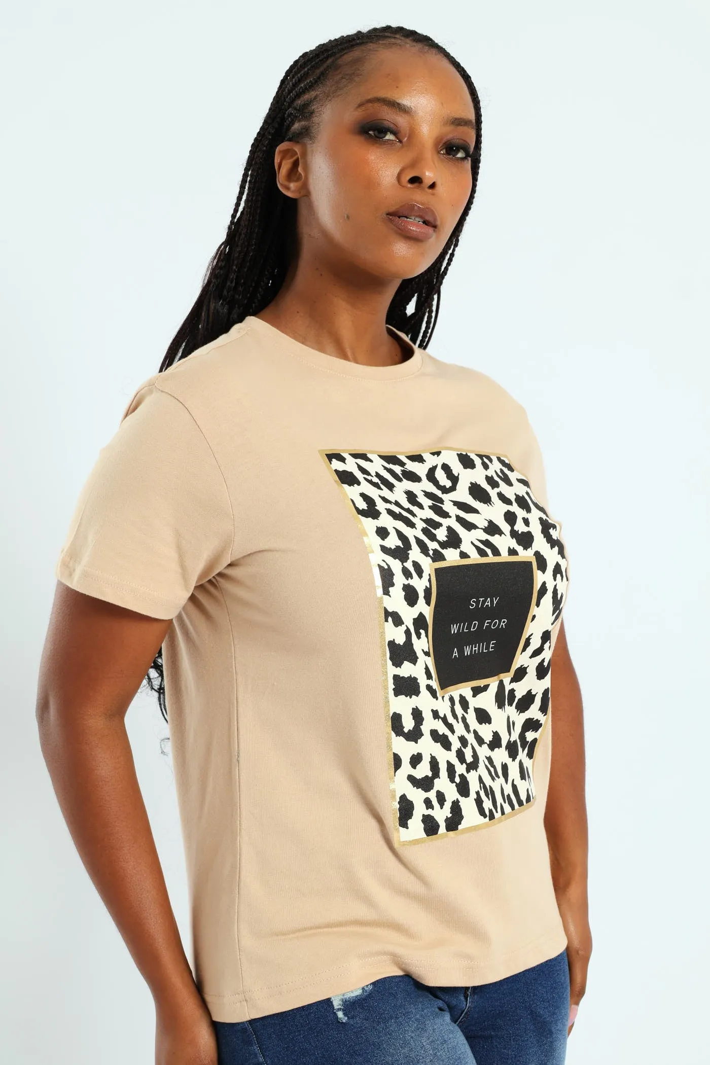 Stay Wild Leopard Frame Tee - Tan sold by Edgars product image thumbnail 3