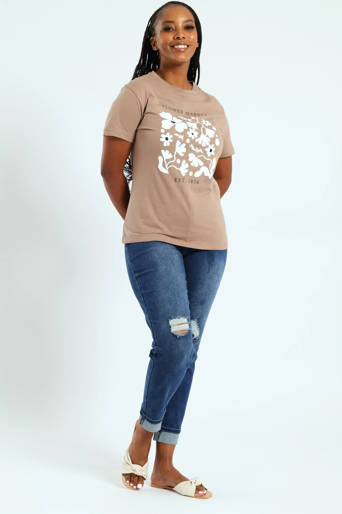 Flower Market Frame Tee - Taupe sold by Edgars product image thumbnail 5
