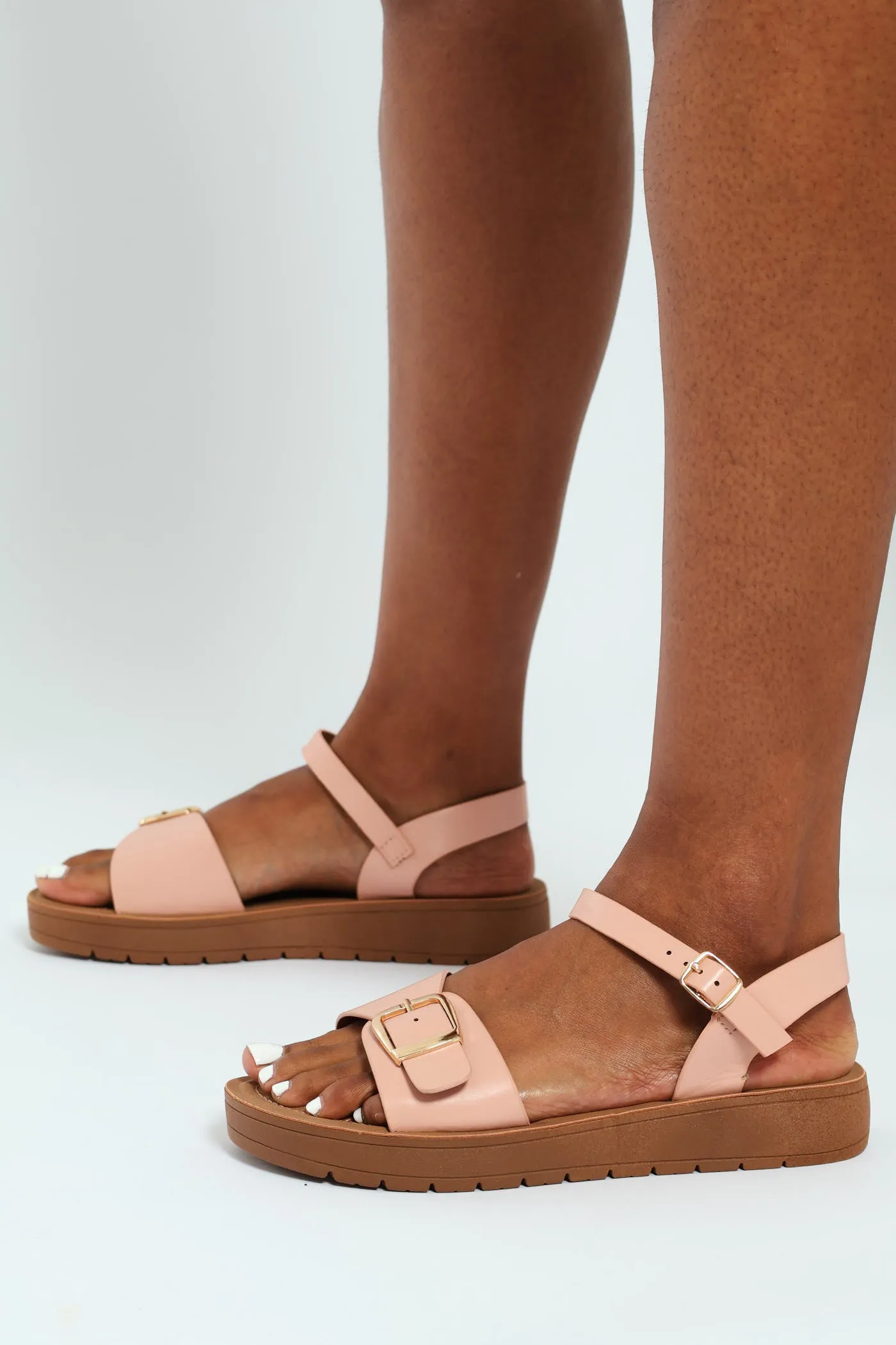 Ankle Strap Sandal With Buckle On Comfort Outsole - Blush sold by Edgars product image thumbnail 3
