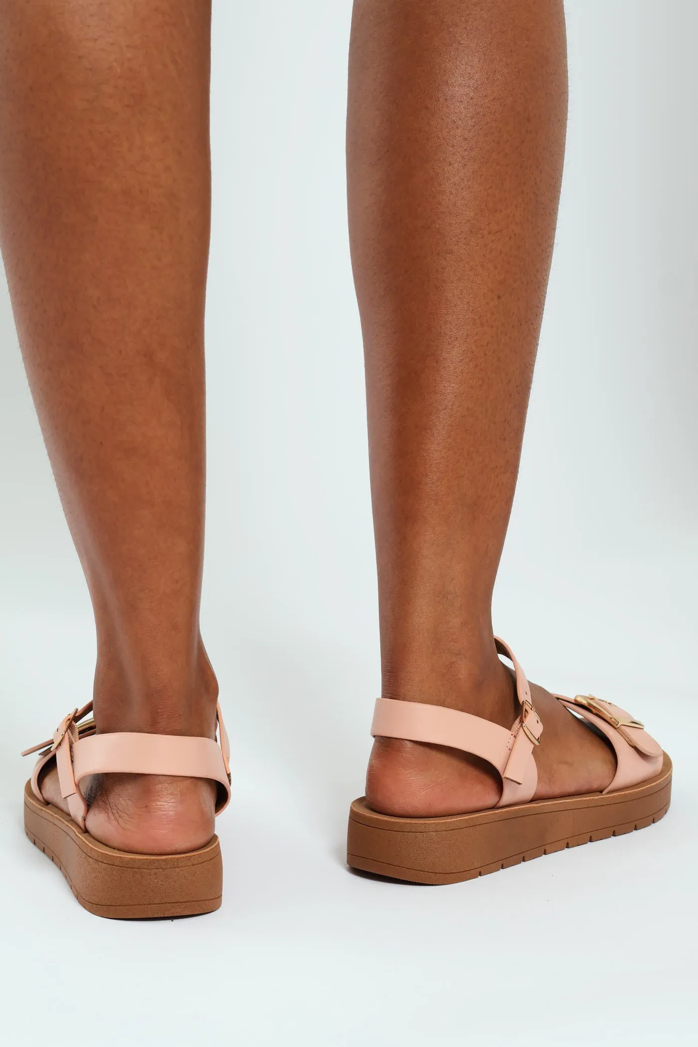 Ankle Strap Sandal With Buckle On Comfort Outsole - Blush sold by Edgars product image thumbnail 4