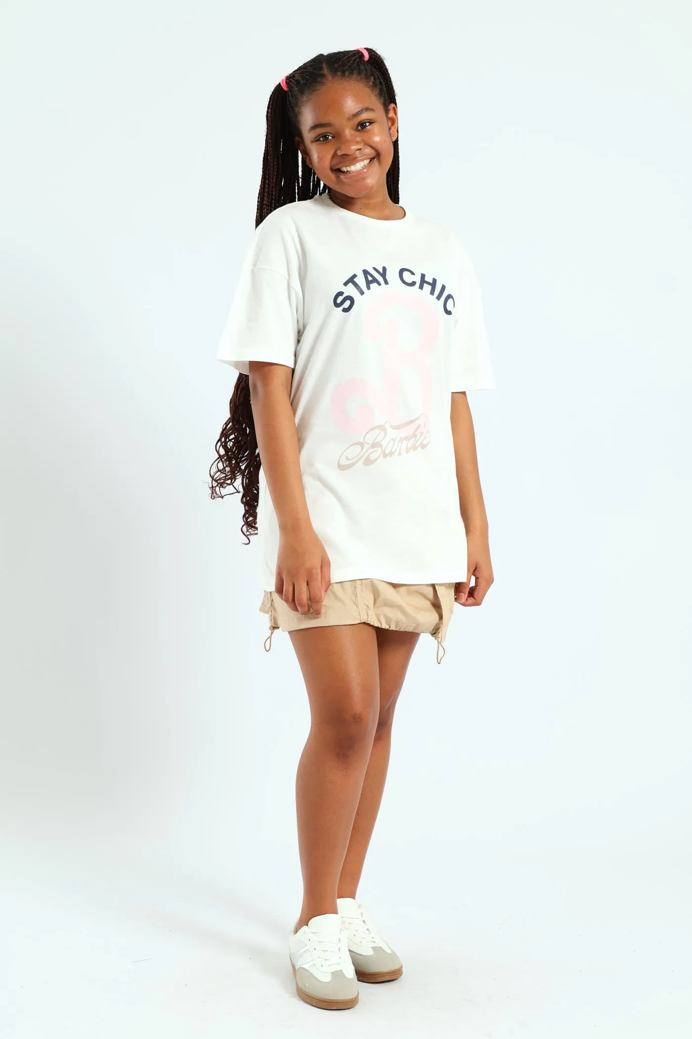 Girls Barbie Oversized Tee - Cream sold by Edgars product image thumbnail 2