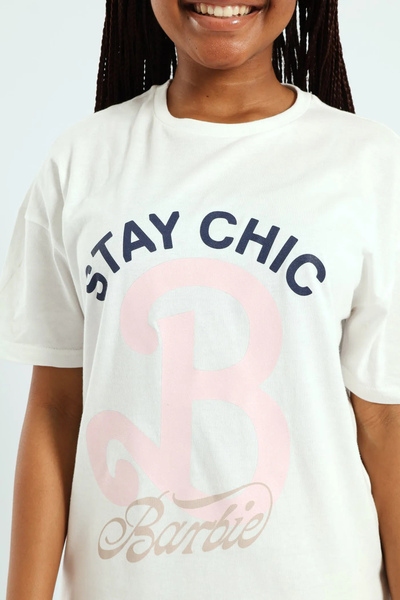 Girls Barbie Oversized Tee - Cream sold by Edgars product image thumbnail 5