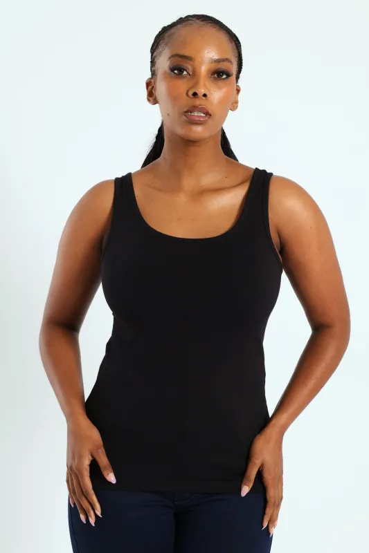 Cotton Lycra Tank Top - Black sold by Edgars