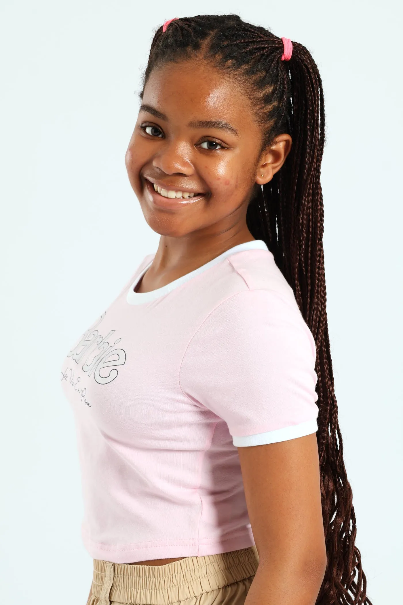 Girls Barbie Ringer Tee - Pink sold by Edgars product image thumbnail 3