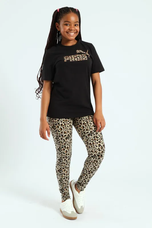 Girls Essential Animal Graphic Tee - Black sold by Edgars