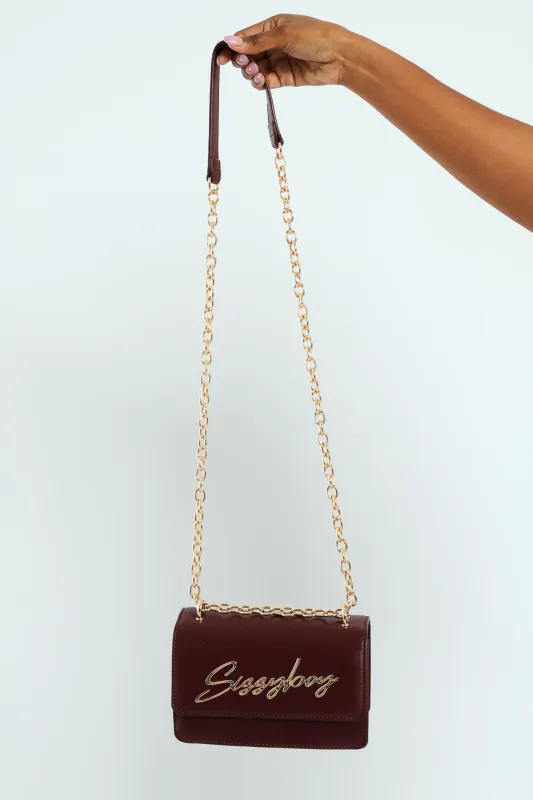 Structured Crossbody Bag - Burgundy sold by Edgars