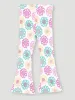 Pre-Girls Bright Floral Rib Flare Leg Pants - White sold by Edgars