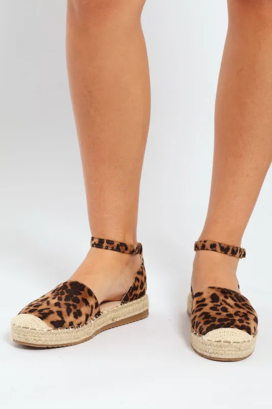 Ankle Strap Espadrille Sandal - Animal Print sold by Edgars
