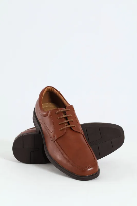Lace Up Square Toe Formal Shoe - Brown sold by Edgars