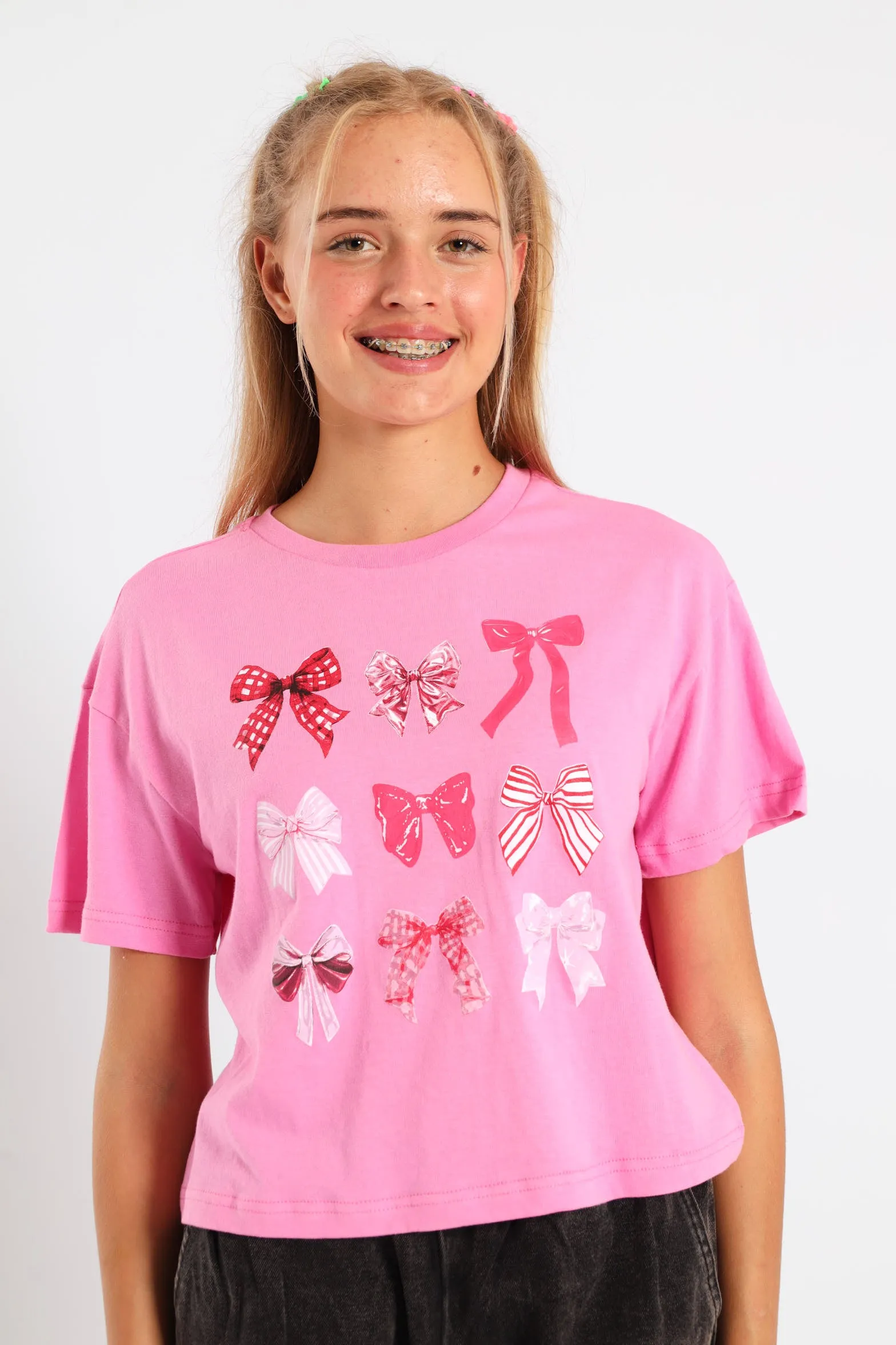 Girls Boxy Bows Tee - Pink sold by Edgars product image thumbnail 3