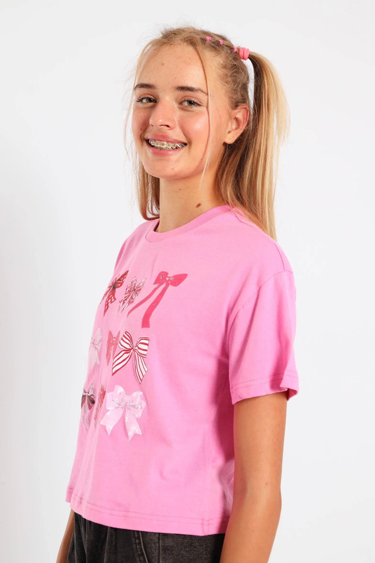 Girls Boxy Bows Tee - Pink sold by Edgars product image thumbnail 4