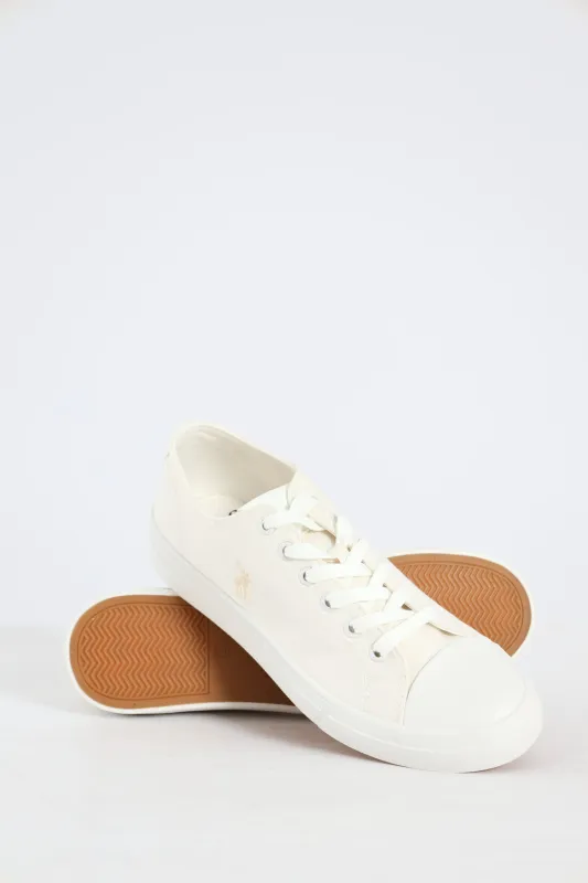 Canvas Lace Up Sneaker - White sold by Edgars